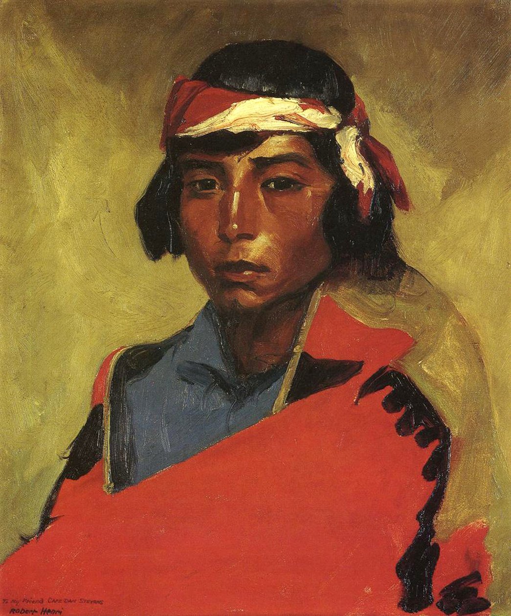 Jongen uit de Tesuque Pueblo, 1916 door Robert Cozad Henri