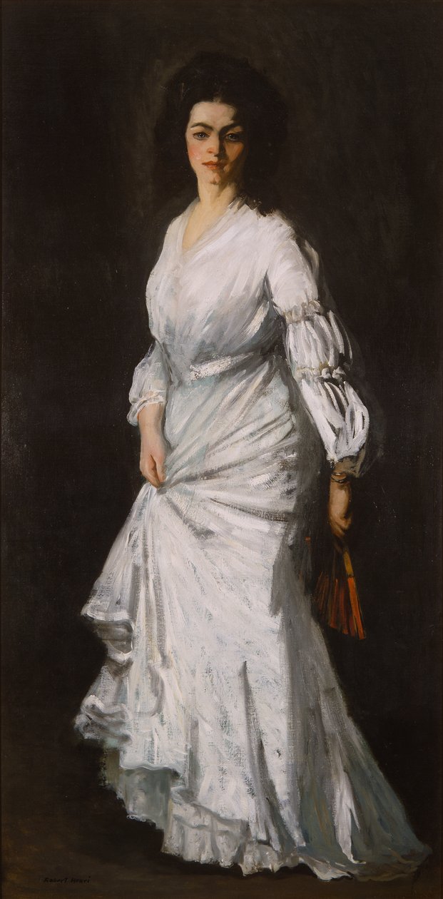 Vrouw in het wit: Portret van Eugenie Stein door Robert Cozad Henri