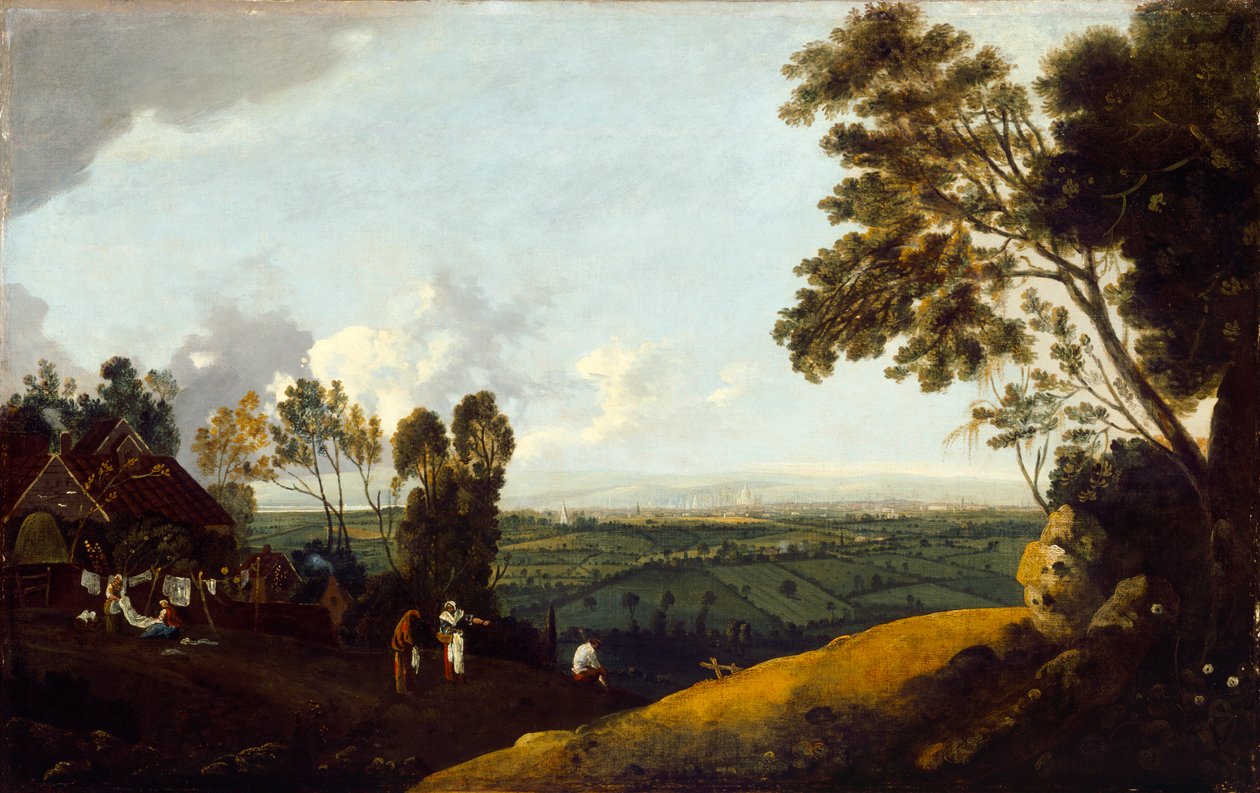 Uitzicht op Londen vanaf Highgate, c.1775 door Robert Crone