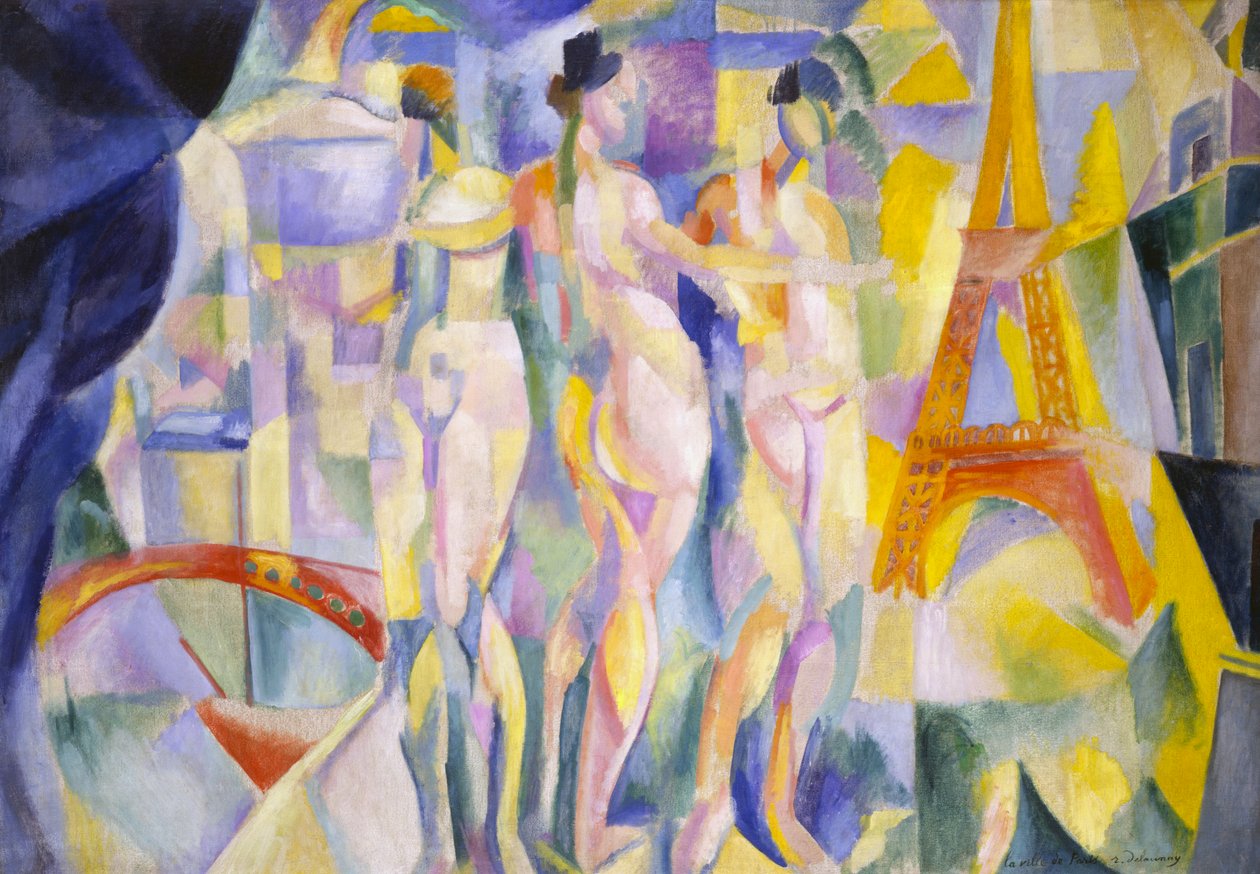 De stad Parijs, ca. 1911 (olieverf op doek) door Robert Delaunay
