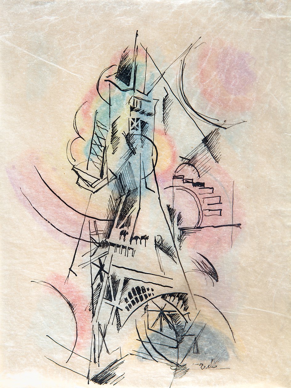 Studie voor de Eiffeltoren door Robert Delaunay