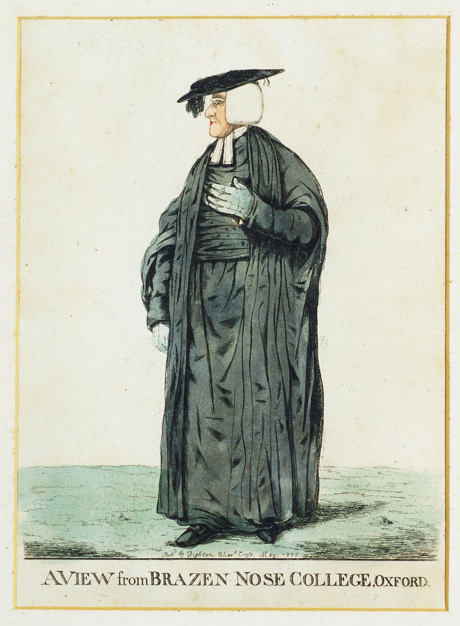 Een uitzicht vanaf Brazen Nose College, Oxford door Robert Dighton