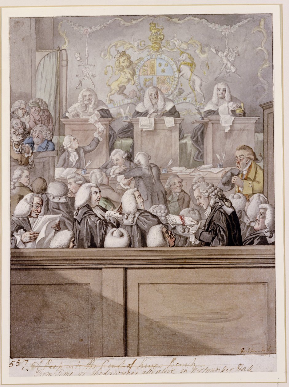 Termijn - of de Advocaten allemaal levend in Westminster Hall door Robert Dighton