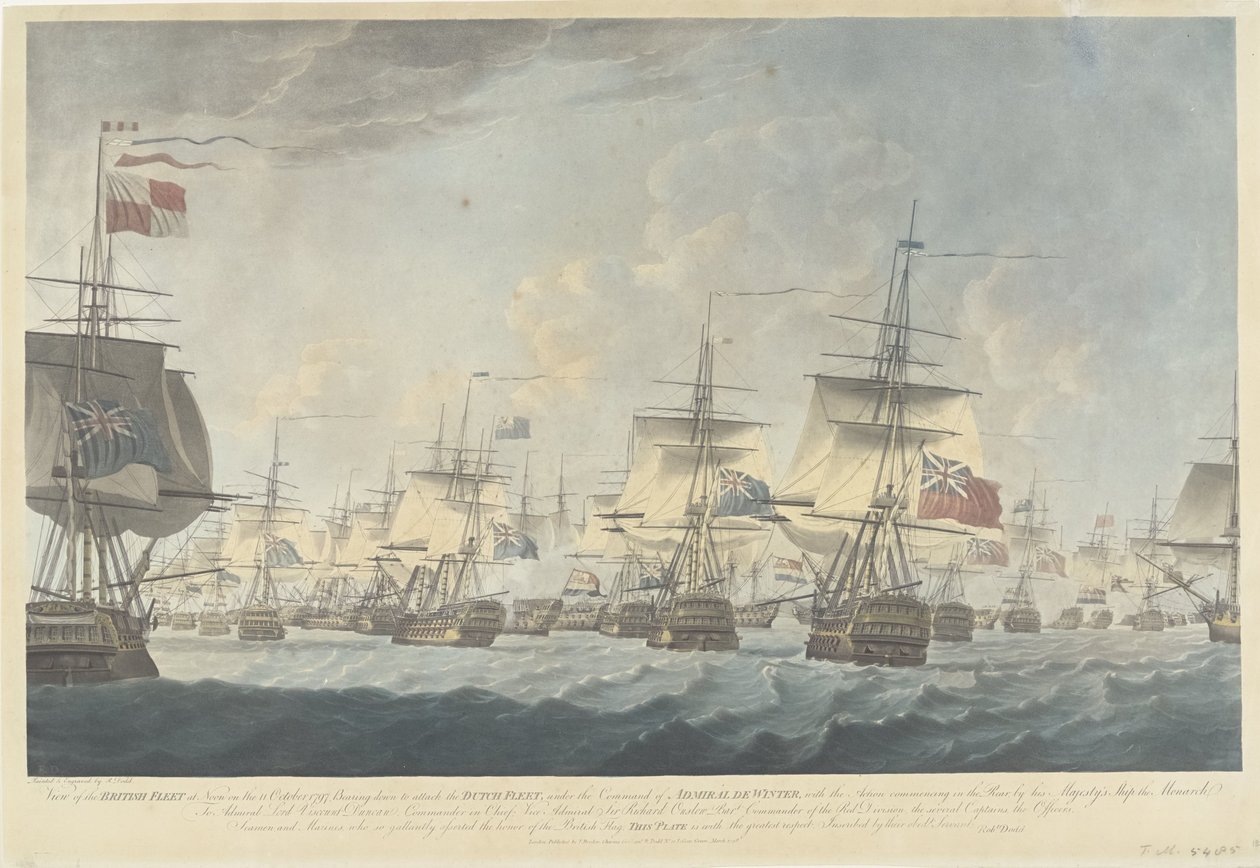Slag bij Kamperduin (1797): aanval door de Britse vloot door Robert Dodd