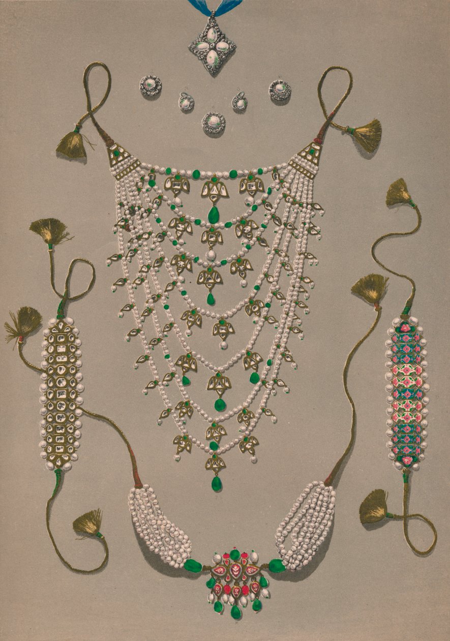 Kruis hanger broches & oorbellen, suite van Indiase ornamenten, 1863 door Robert Dudley