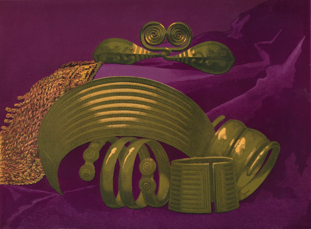 Gouden sieraden uit Suite en een armband, 1863 door Robert Dudley
