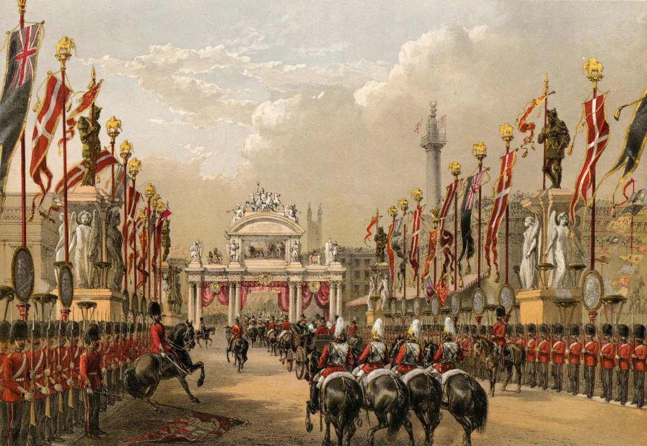 London Bridge, onderhouden door de Honourable Artillery Company van Londen, 7 maart 1863 (gravure) door Robert Dudley