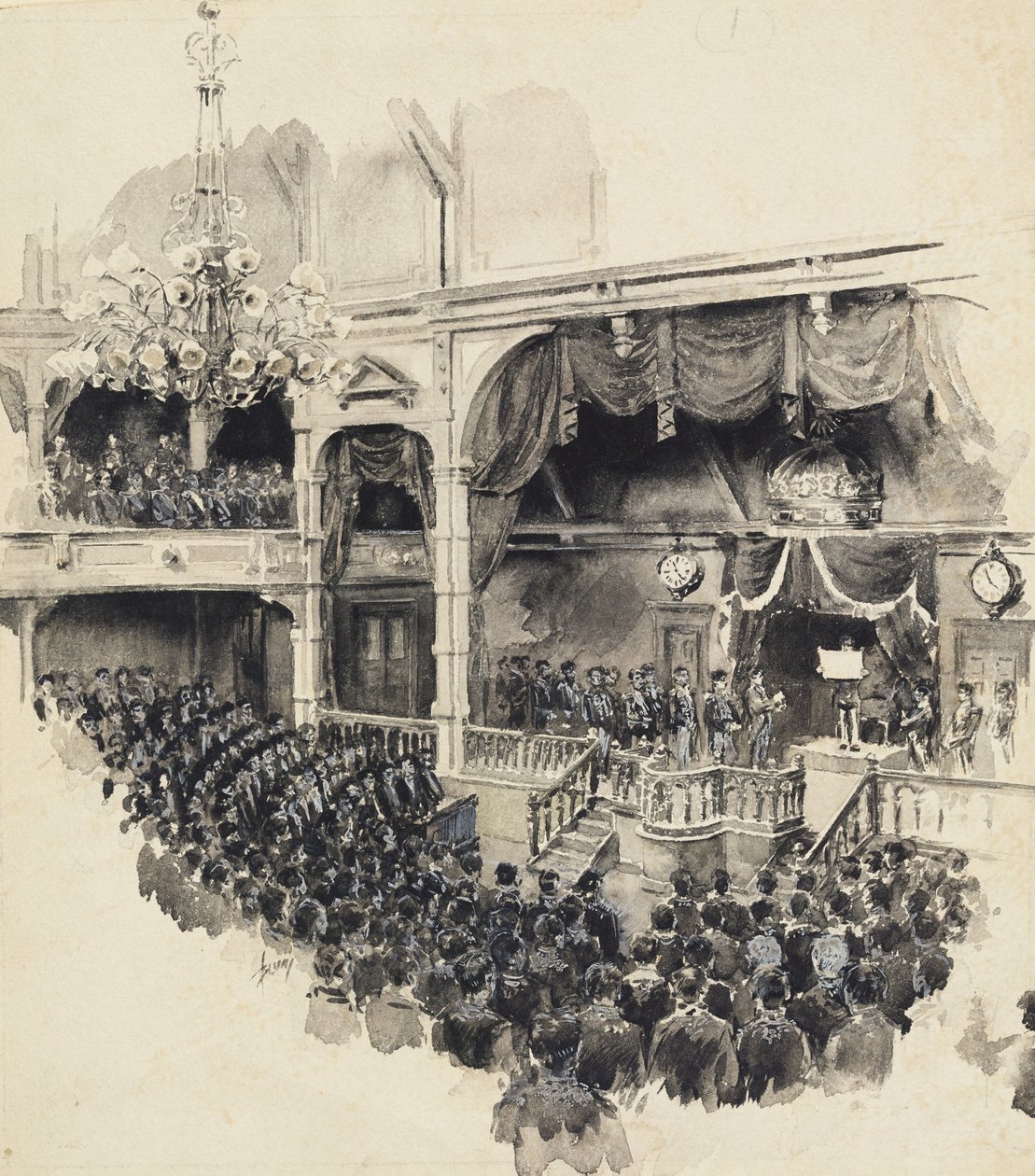 Openingsscène van het Japanse parlement, 1890 door Robert Frederick Blum