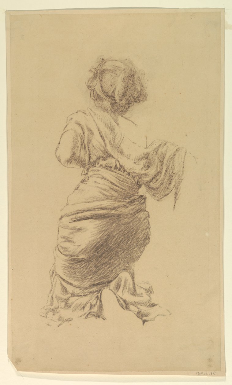 Studie voor een knielende vrouw, "Vintage Festival," Mendelssohn Glee Club, New York, NY door Robert Frederick Blum
