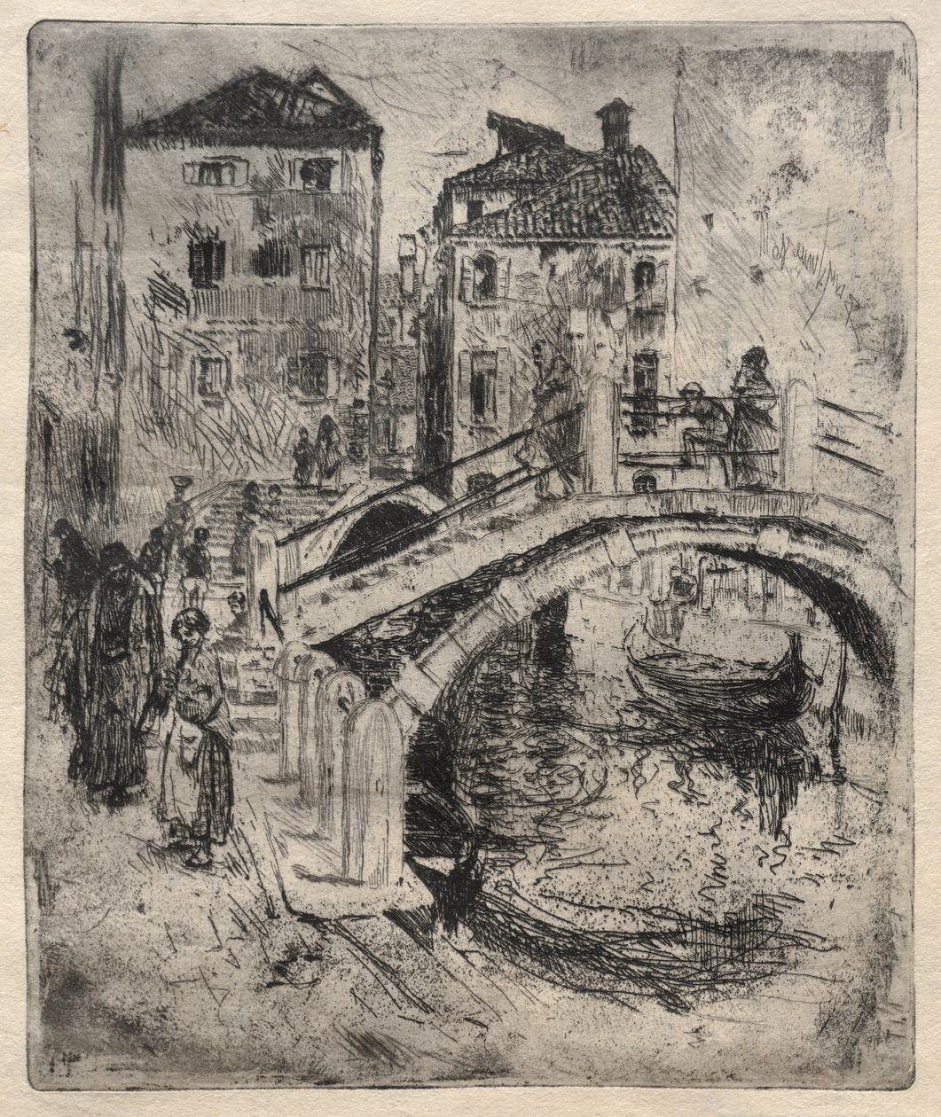 Venetiaans kanaal en bruggen door Robert Frederick Blum