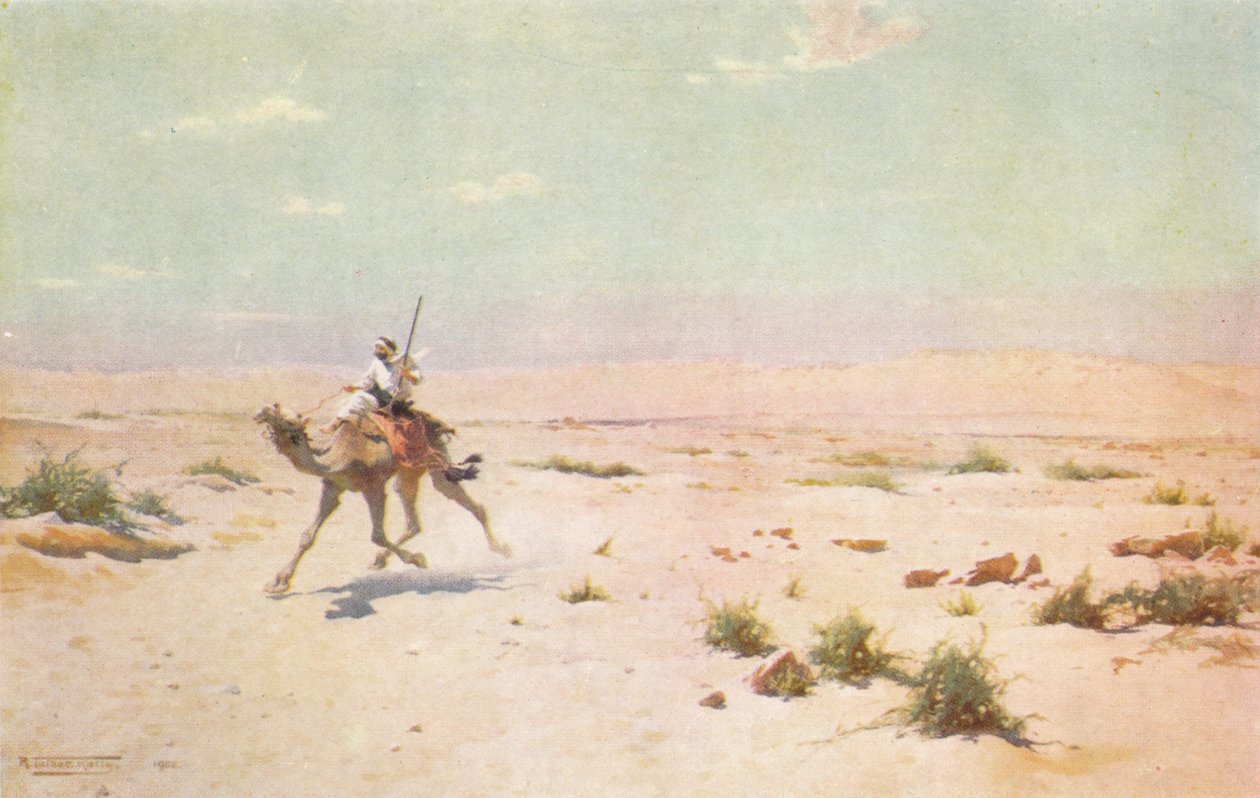 Een woestijnkoerier, ca. 1880, 1904 door Robert George Talbot Kelly