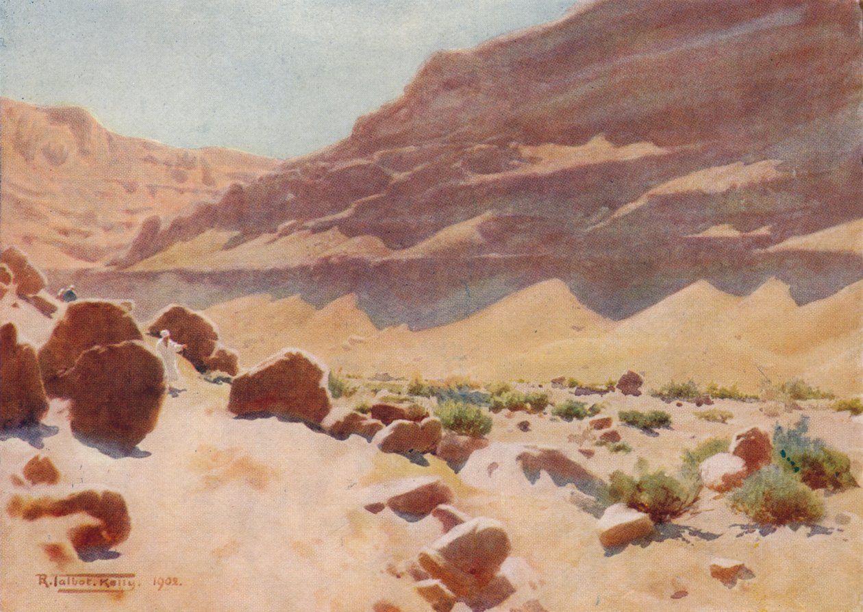 Een Wady in de Mokattam-heuvels, ca. 1880, 1904 door Robert George Talbot Kelly
