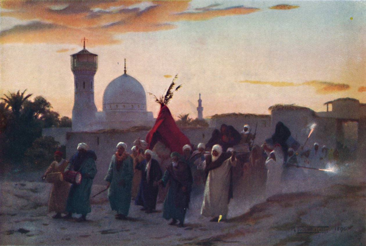 Een Huwelijksstoet in Menzala: De Thuiskomst van de Bruid door Robert George Talbot Kelly