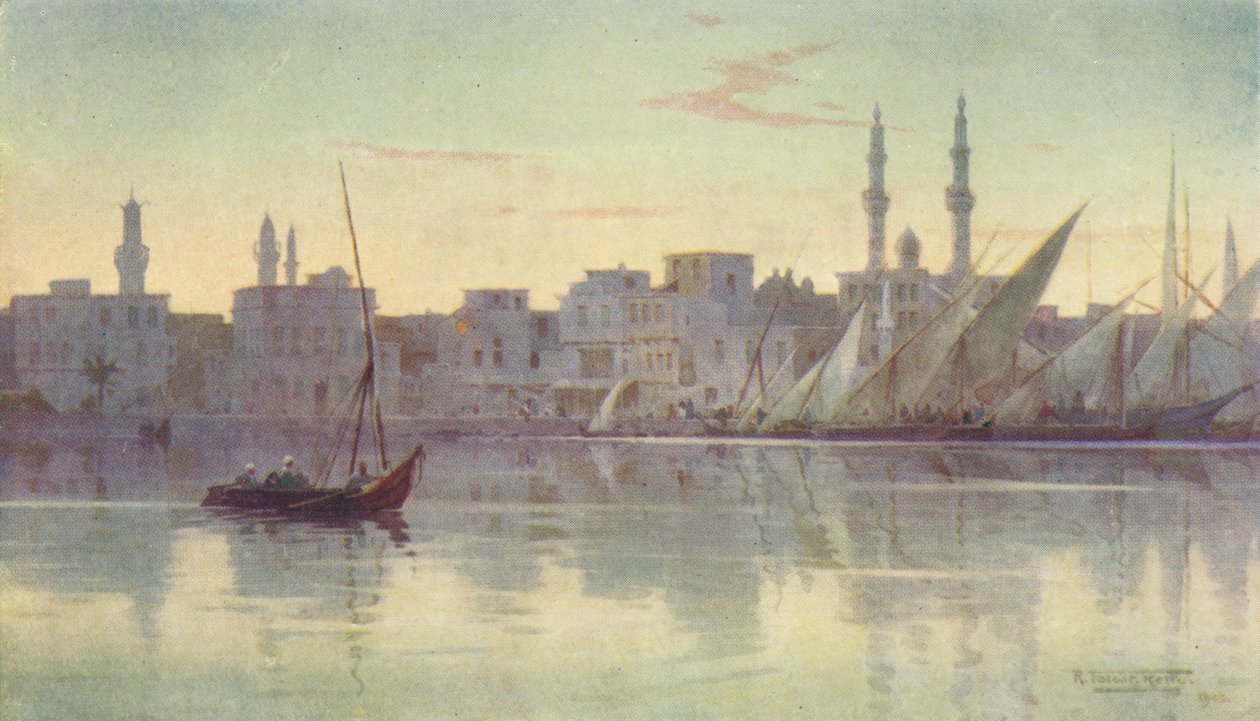 Vroege ochtend in Damietta, ca. 1880 door Robert George Talbot Kelly