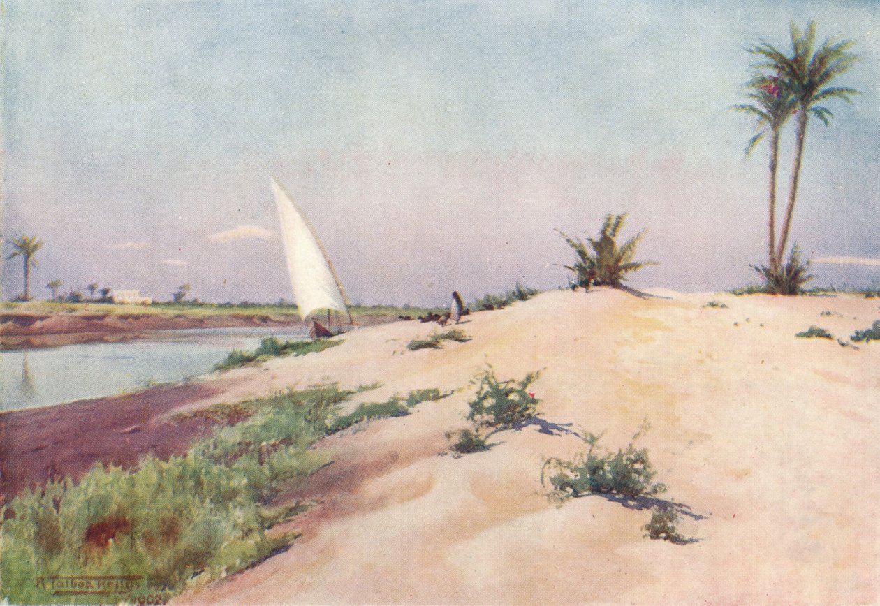 Op het Ismailia-kanaal, nabij Tel-El-Kebir door Robert George Talbot Kelly