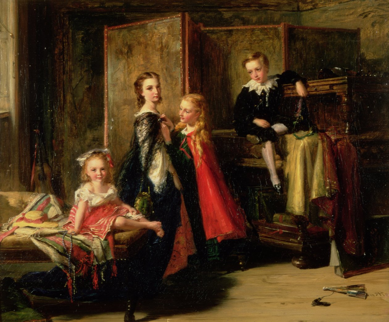 Aankleden voor de Charade: De kinderen van Patrick Allan Fraser, 1886 door Robert Herdman