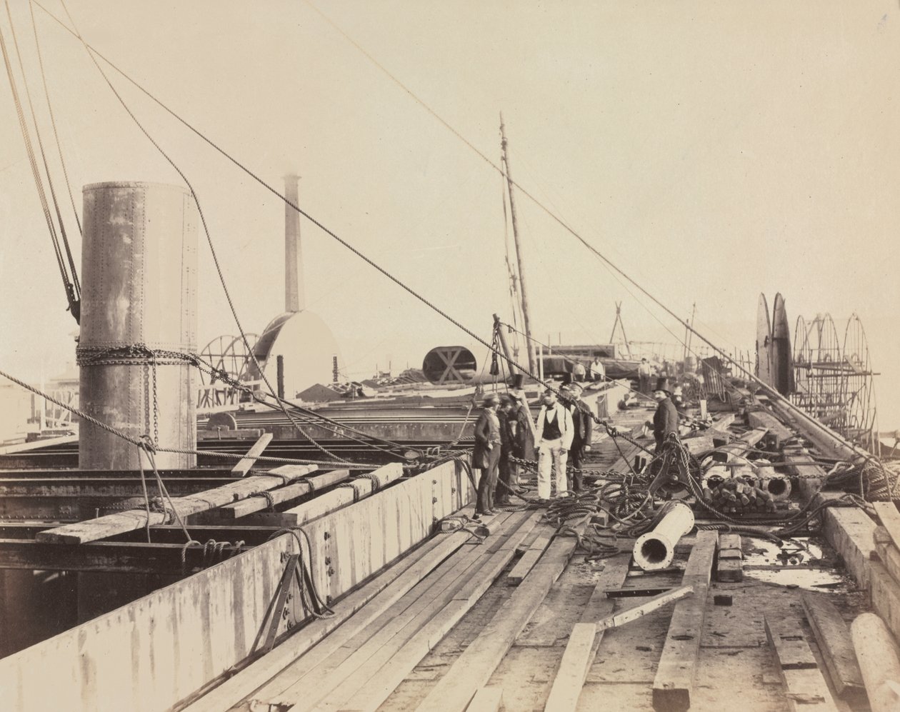 Dekscène van de Great Eastern door Robert Howlett