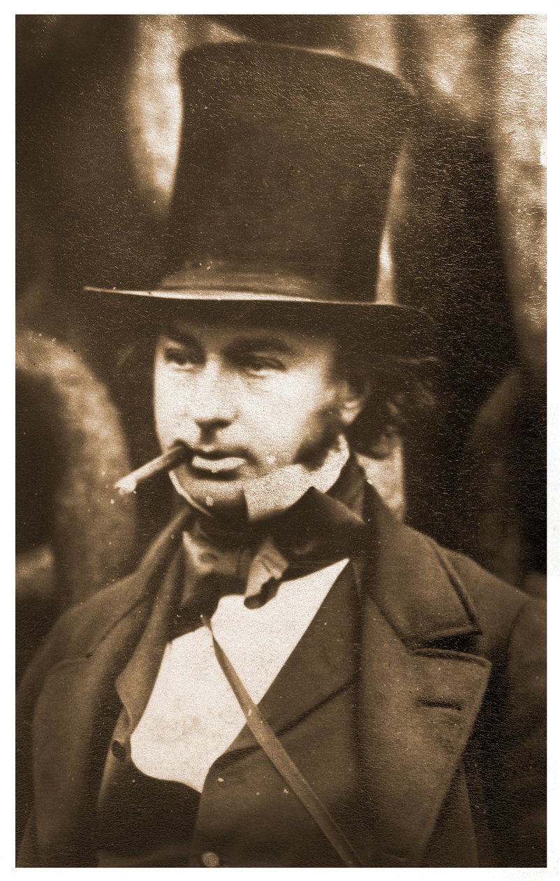 Portret van Isambard Kingdom Brunel bij de lanceerkettingen van de SS Great Eastern, 1857 door Robert Howlett