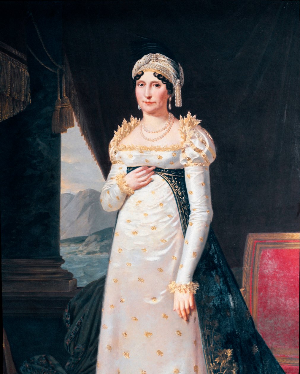 Portret van Laetitia Bonaparte (Letizia Maria Ramolino) (1750-1836), moeder van Napoleon Bonaparte (detail). Schilderij door Robert Lefevre (1755-1830) Museo Napoleonico, Rome door Robert Lefevre