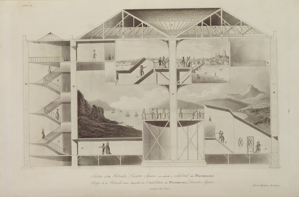 Doorsnede van de Rotunda, Leicester Square, uit 