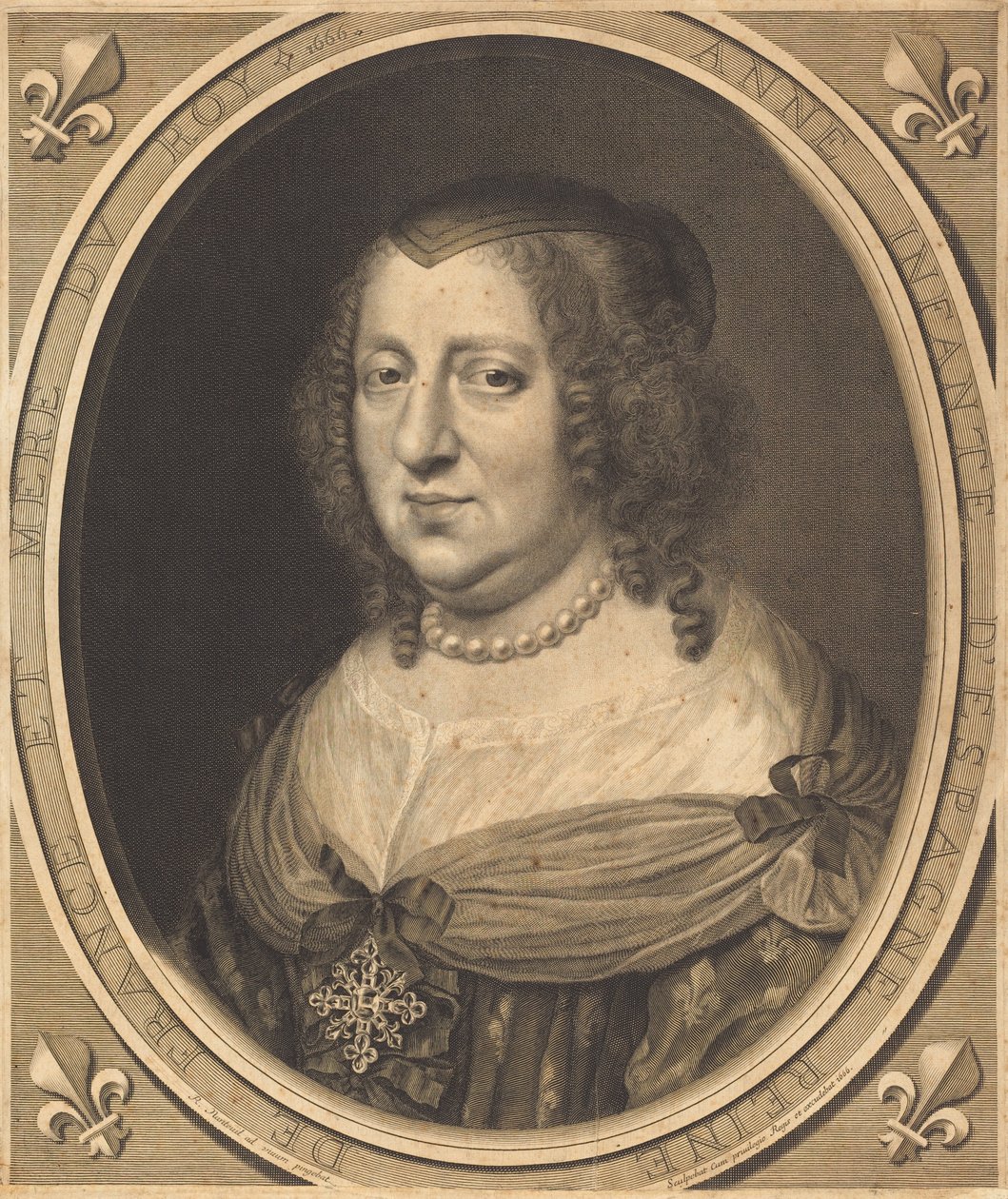 Anna van Oostenrijk, koningin van Frankrijk en Navarra door Robert Nanteuil