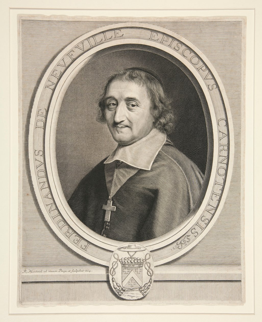 Ferdinand de Neufville, bisschop van Chartres (1608-1678) door Robert Nanteuil