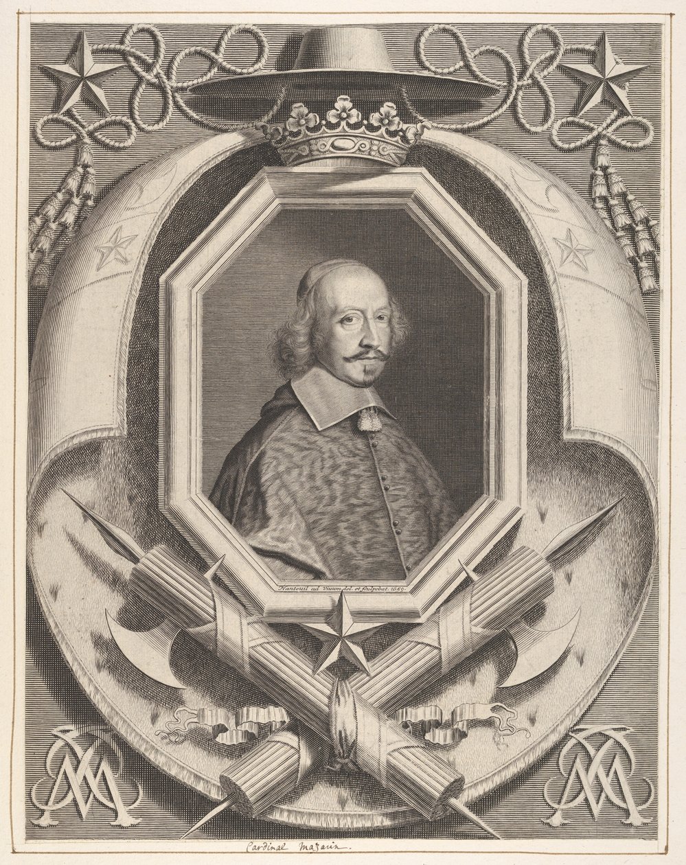 Le Cardinal Jules Mazarin, 1659 door Robert Nanteuil