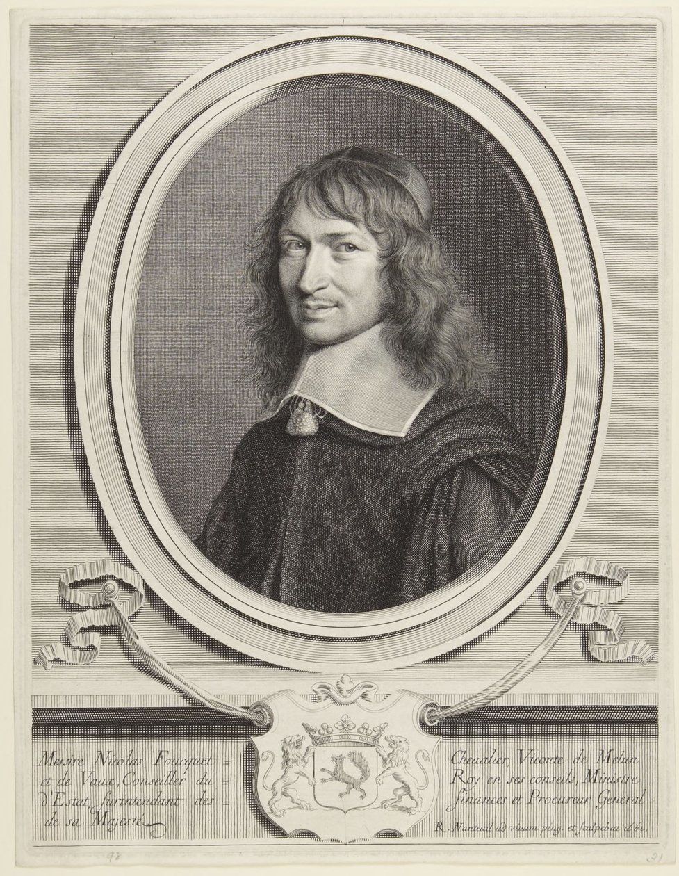 Nicolas Fouquet, burggraaf van Melun en Vaux door Robert Nanteuil