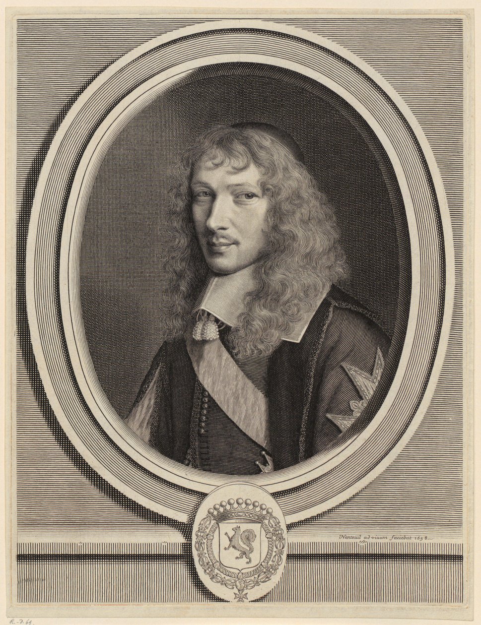Portret van Basile Fouquet, geestelijke door Robert Nanteuil