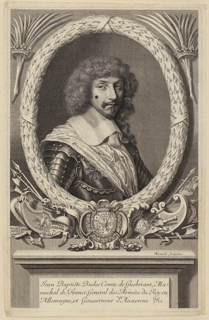 Portret van Jean Baptiste Budes de Guébriant, Frans maarschalk door Robert Nanteuil