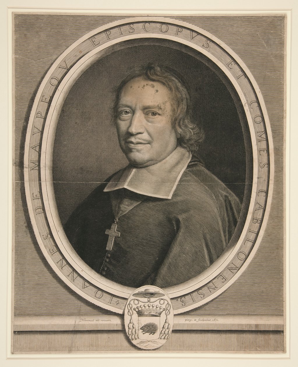 Portret van Jean de Maupeou, Bisschop en Graaf van Chalons-sur-Saone door Robert Nanteuil