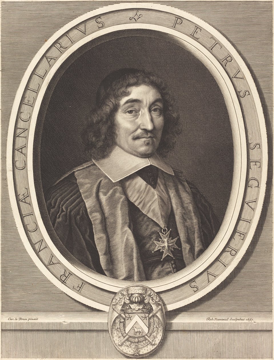 Kanselier Pierre Seguier door Robert Nanteuil after Charles Le Brun