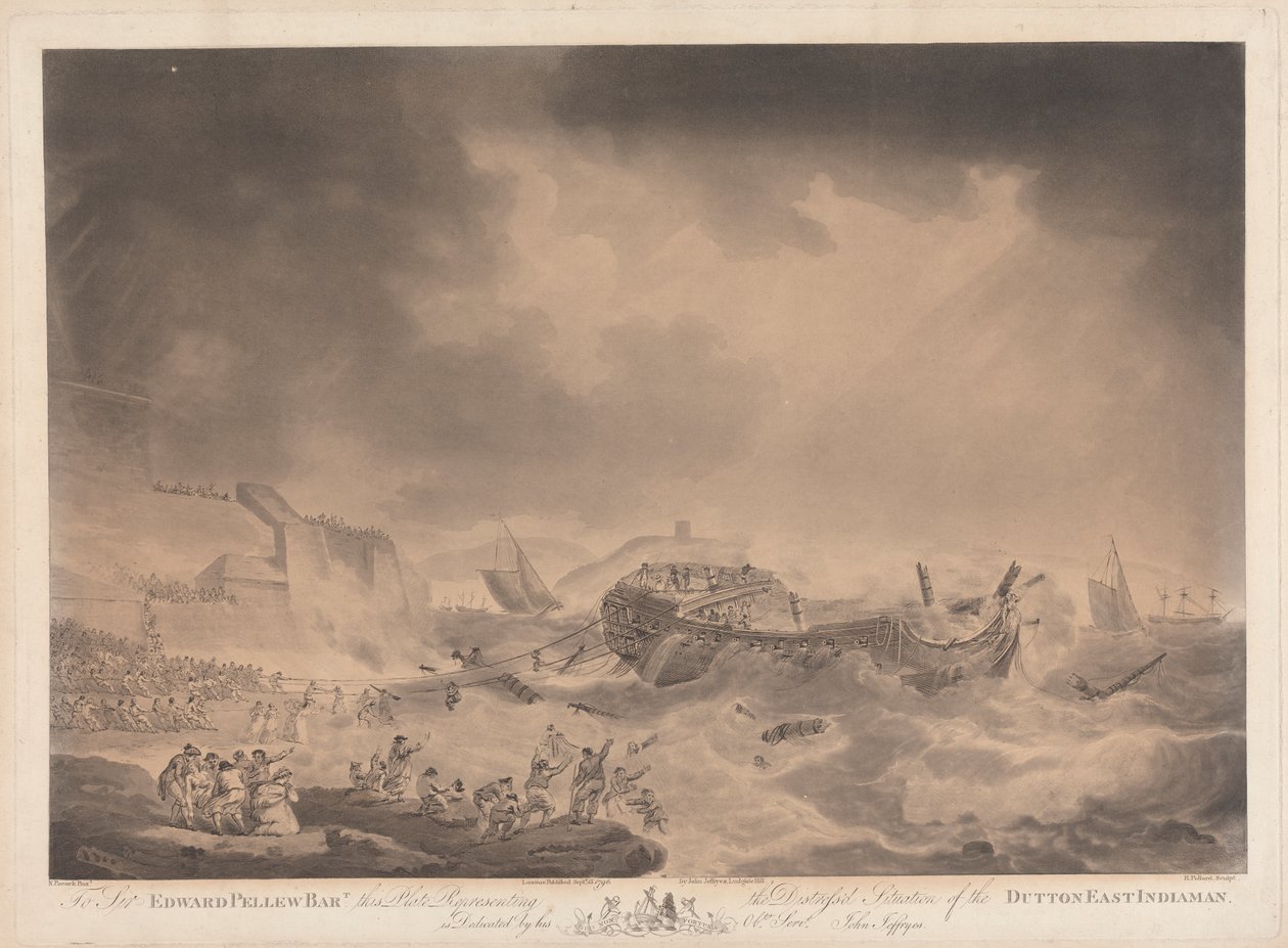 De benarde situatie van de Dutton East Indiaman door Robert Pollard