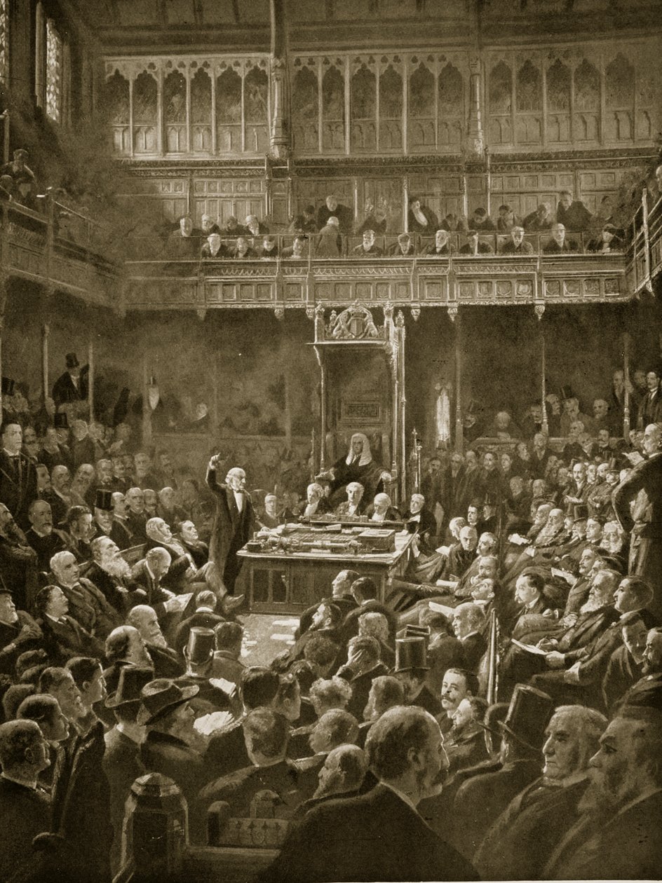Gladstone introduceert de Home-Rule Bill, februari 1893 door Robert Ponsonby Staples