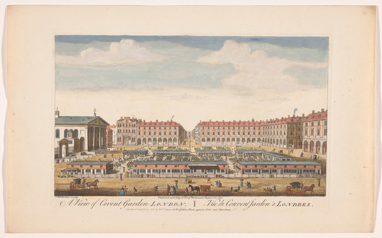 Gezicht op Covent Garden Market te Londen door Robert Sayer