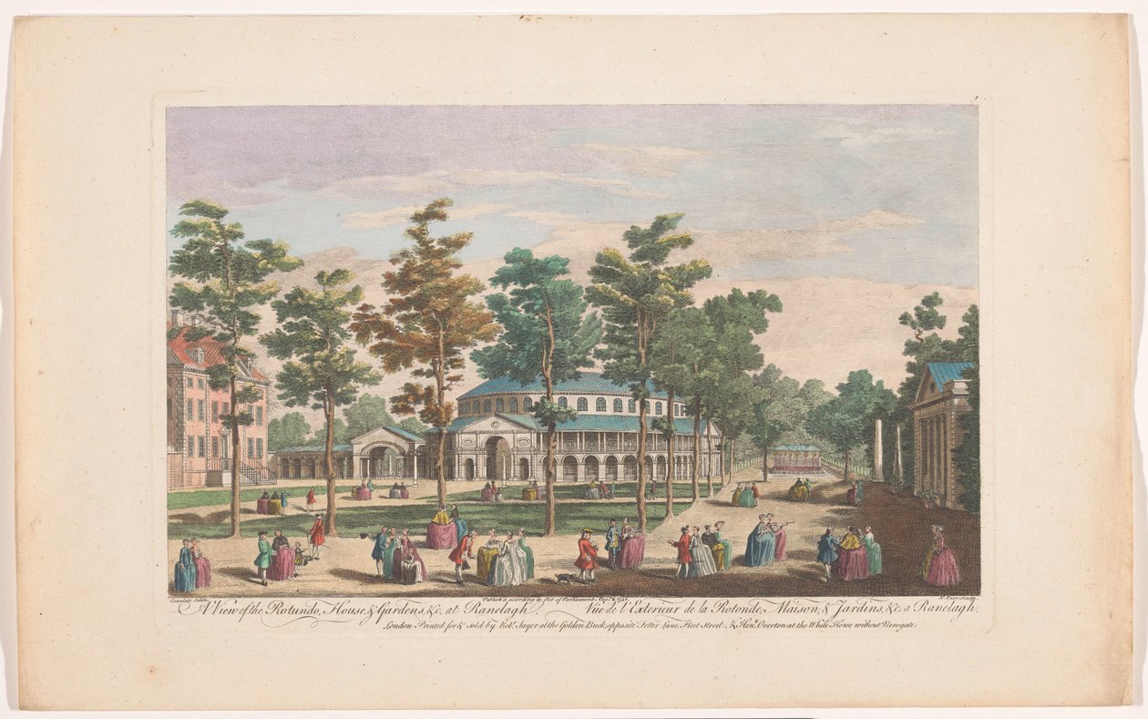 Gezicht op de Rotunda in Ranelagh Gardens te Londen door Robert Sayer