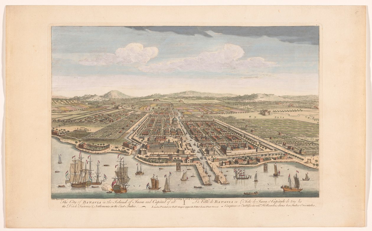 Gezicht op de stad Batavia door Robert Sayer