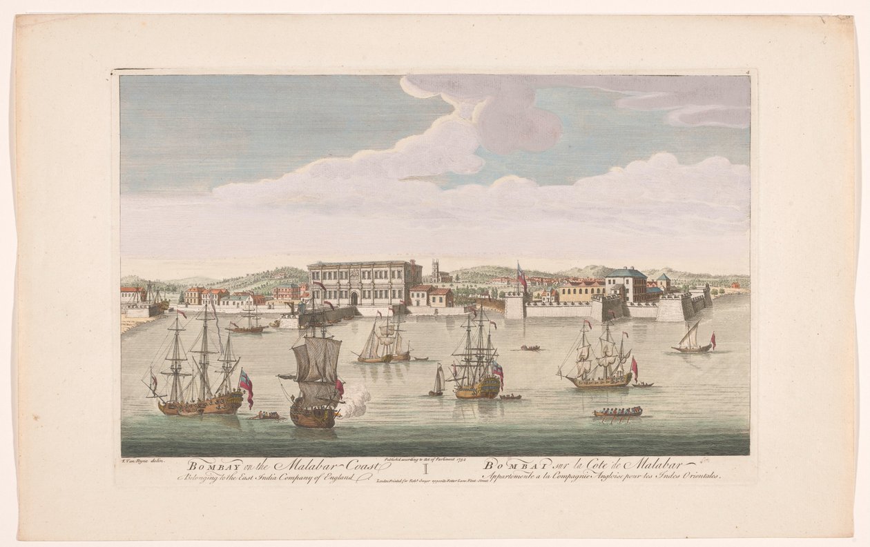 Gezicht op de stad Bombay door Robert Sayer