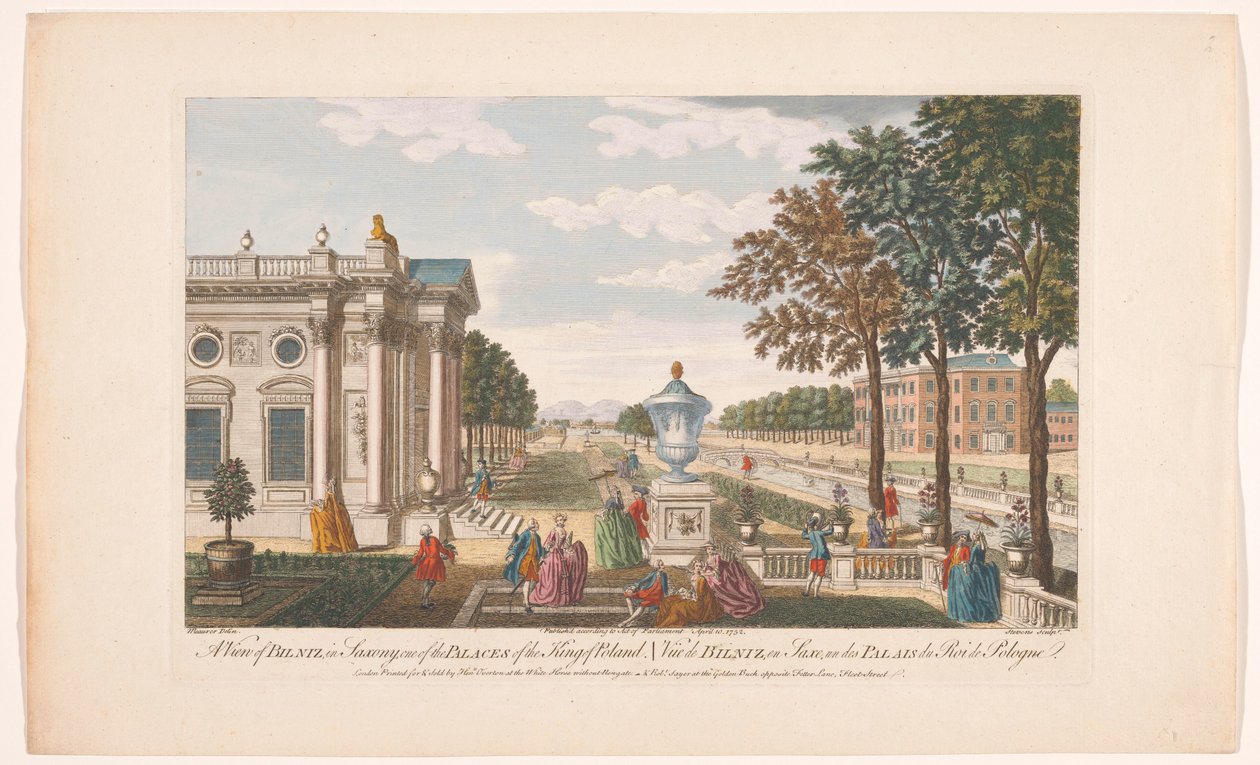 Gezicht op het Schloss Pillnitz door Robert Sayer