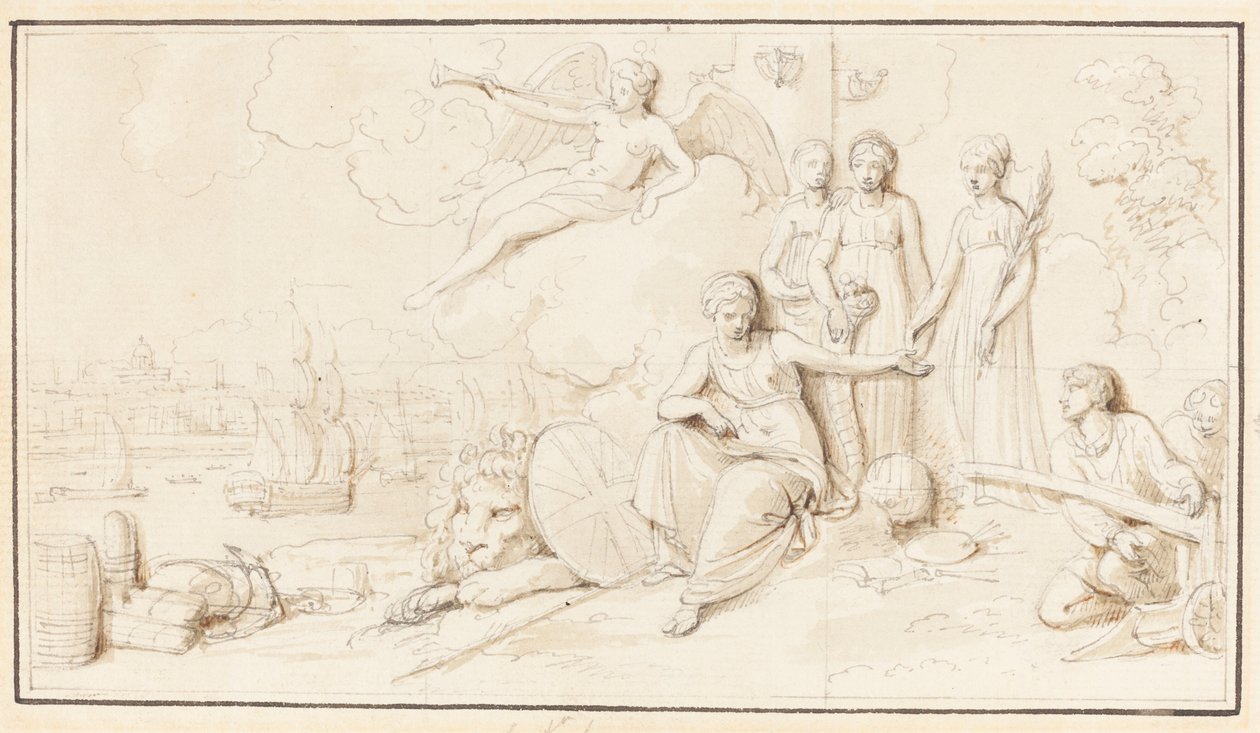 Een allegorie van de handelsmacht van Groot-Brittannië door Robert Smirke