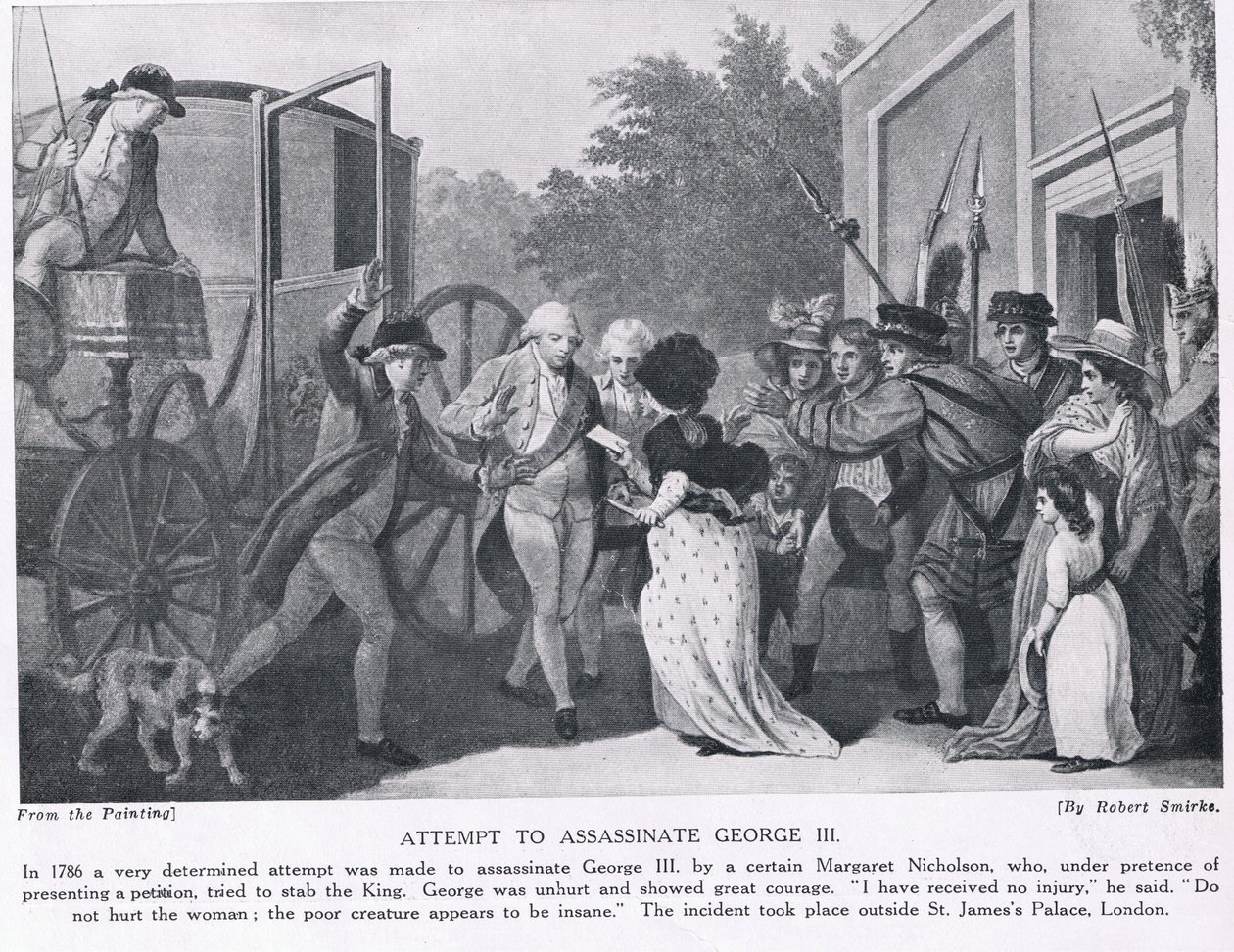 Poging tot moord op Koning George III, illustratie uit 