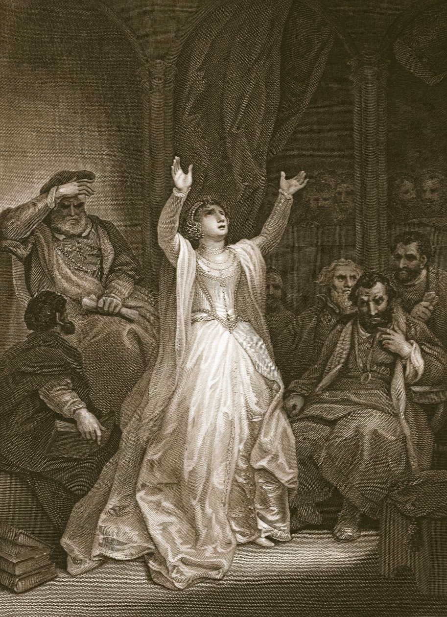Veroordeling van Anne Boleyn, gegraveerd door George Noble, illustratie uit David Hume