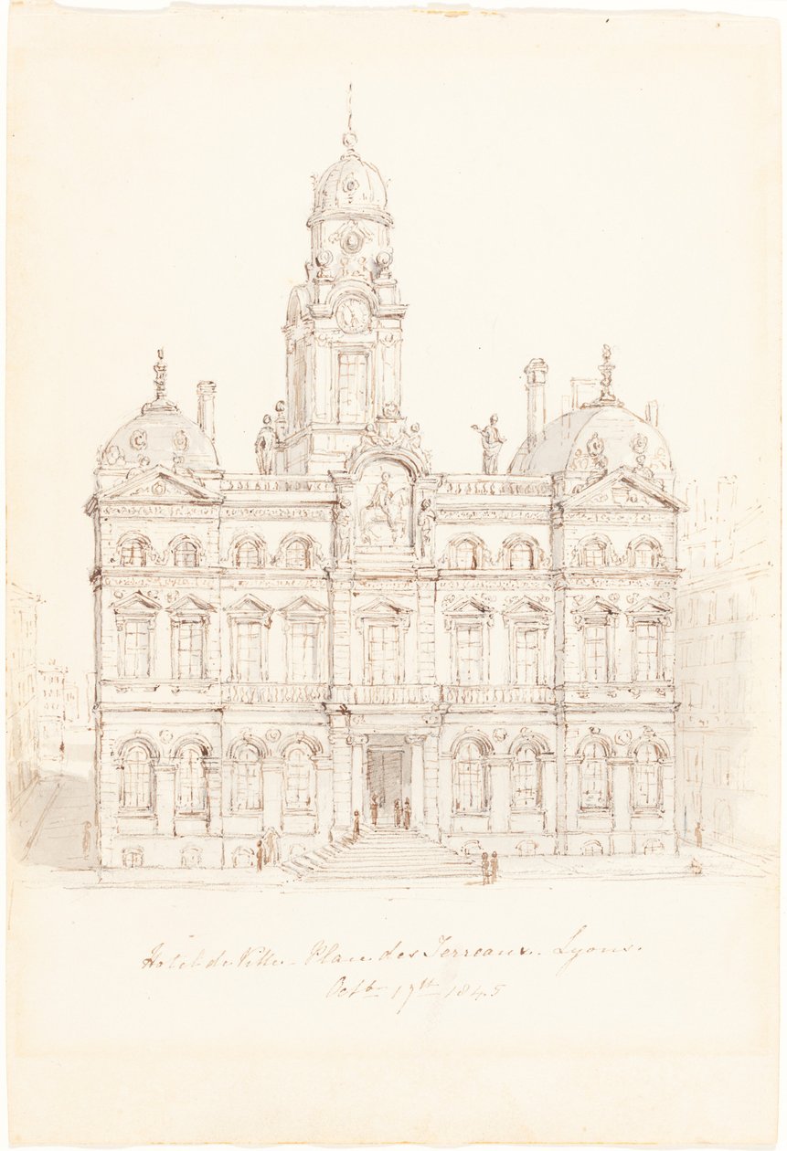 Hôtel de Ville, Place des Terreaux, Lyon door Robert Smirke