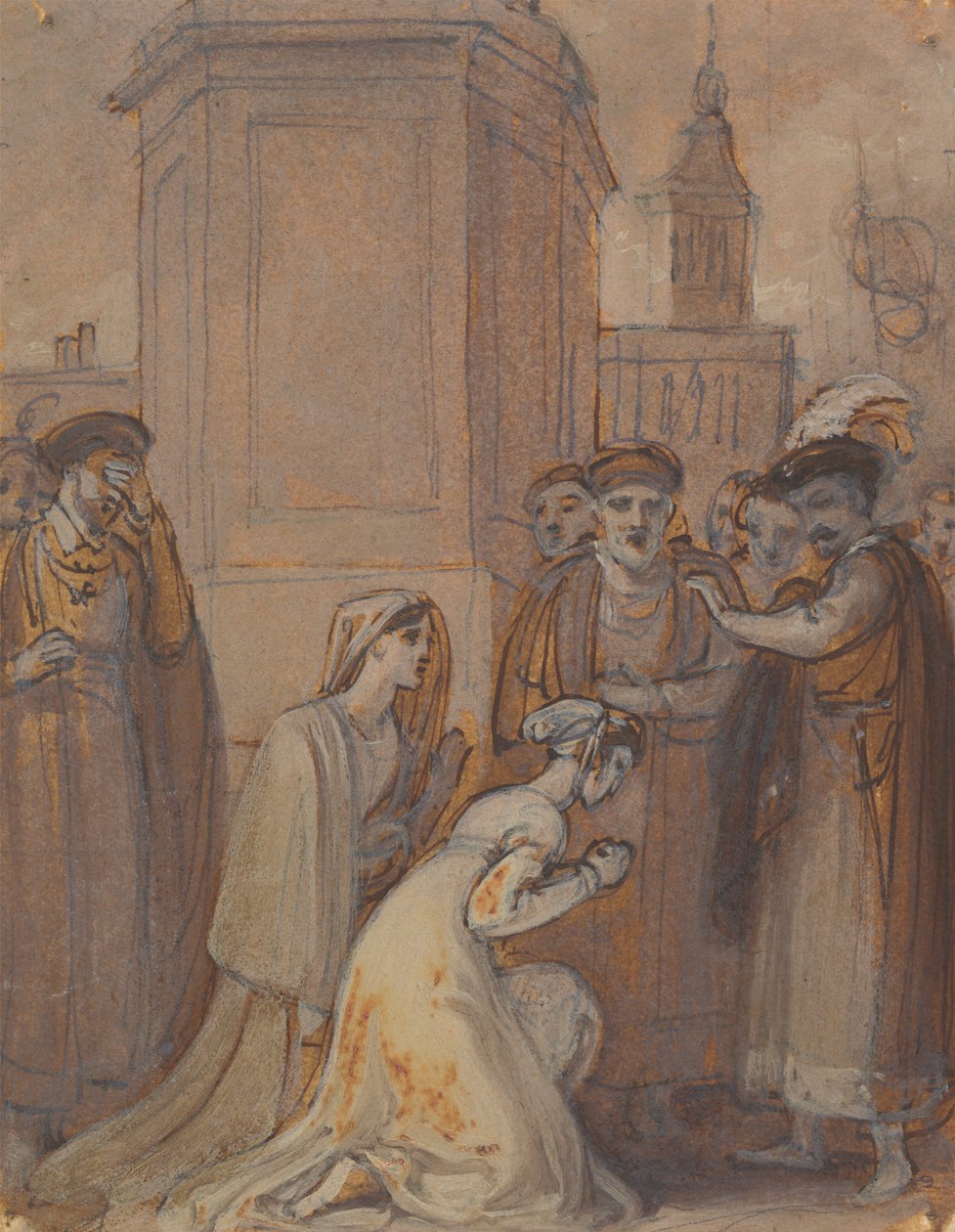 Isabella en Mariana knielen voor de hertog door Robert Smirke