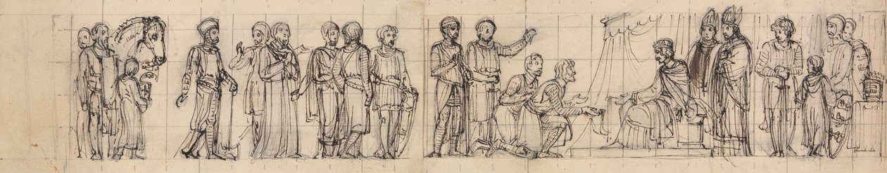 Studie van ridders, eer betuigend aan de koning door Robert Smirke