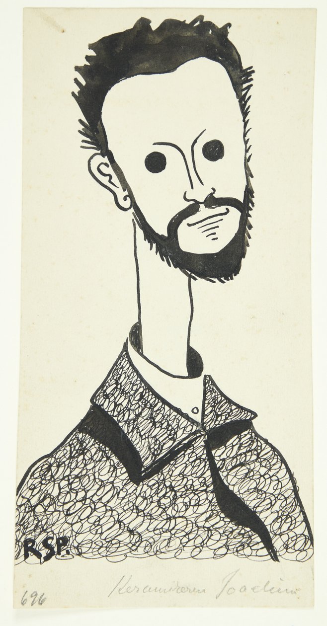 Portret van de Schilder en Keramist Chr. Joachim (1870-1943) door Robert Storm Petersen
