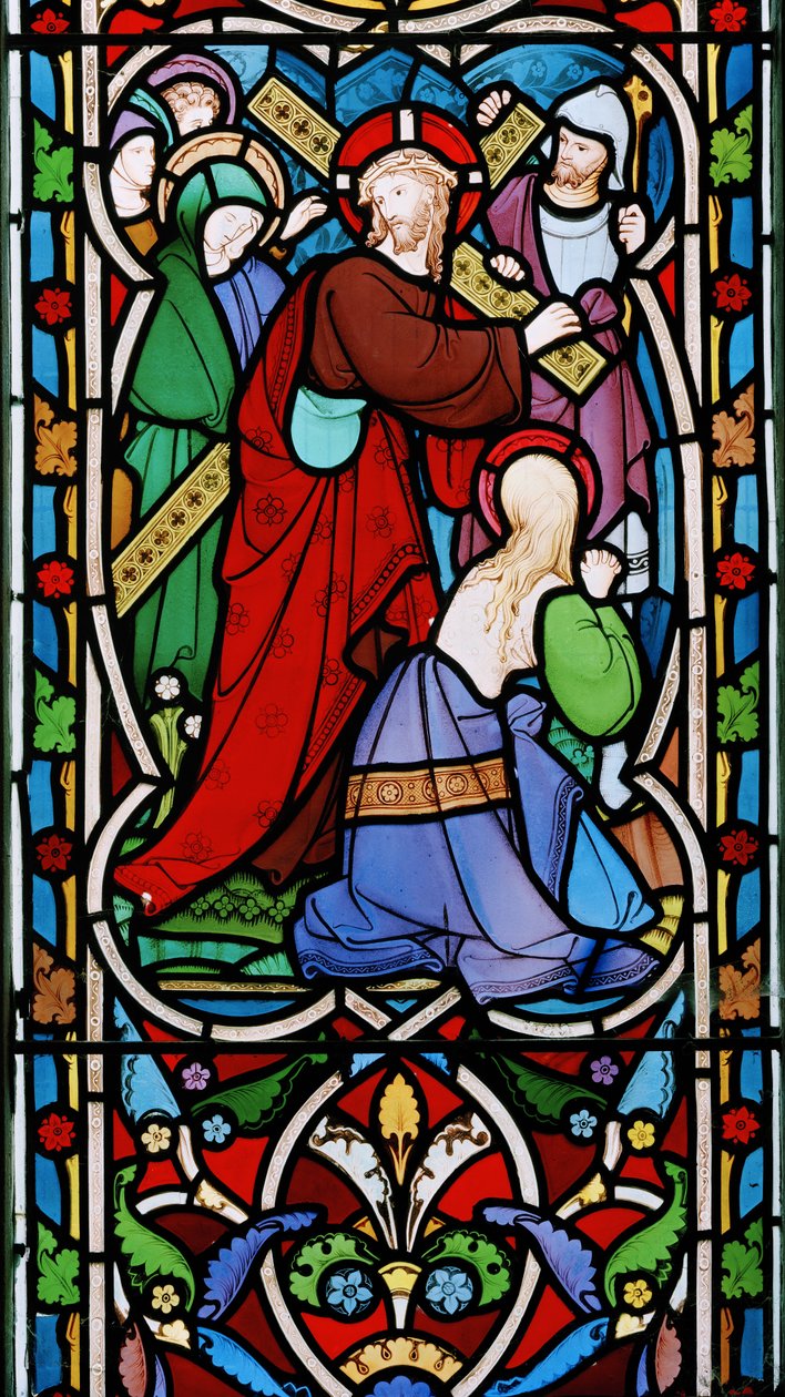 Christus draagt het kruis en Maria Magdalena door Robert Turnill Bayne