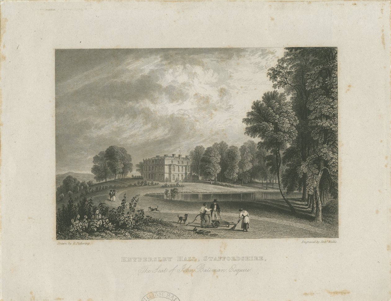 Biddulph - Knypersley Hall [nieuw]: staalgravure, nd [?19e eeuw] door Robert Wallis