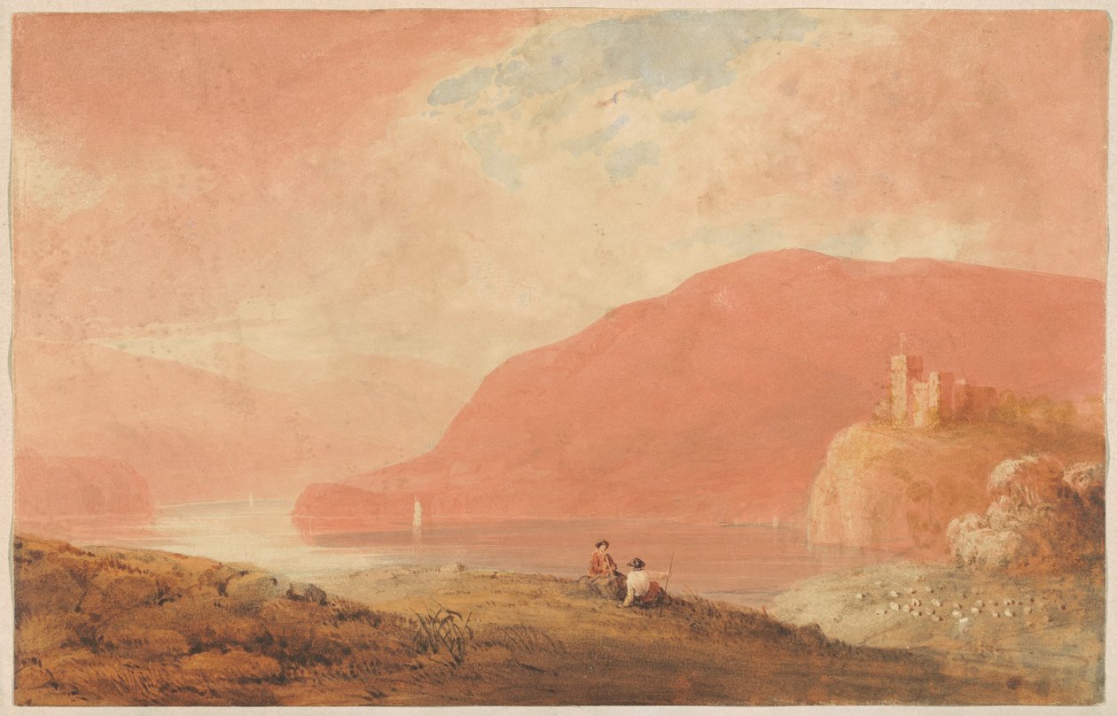 Kasteel aan een rivier door Robert Walter Weir