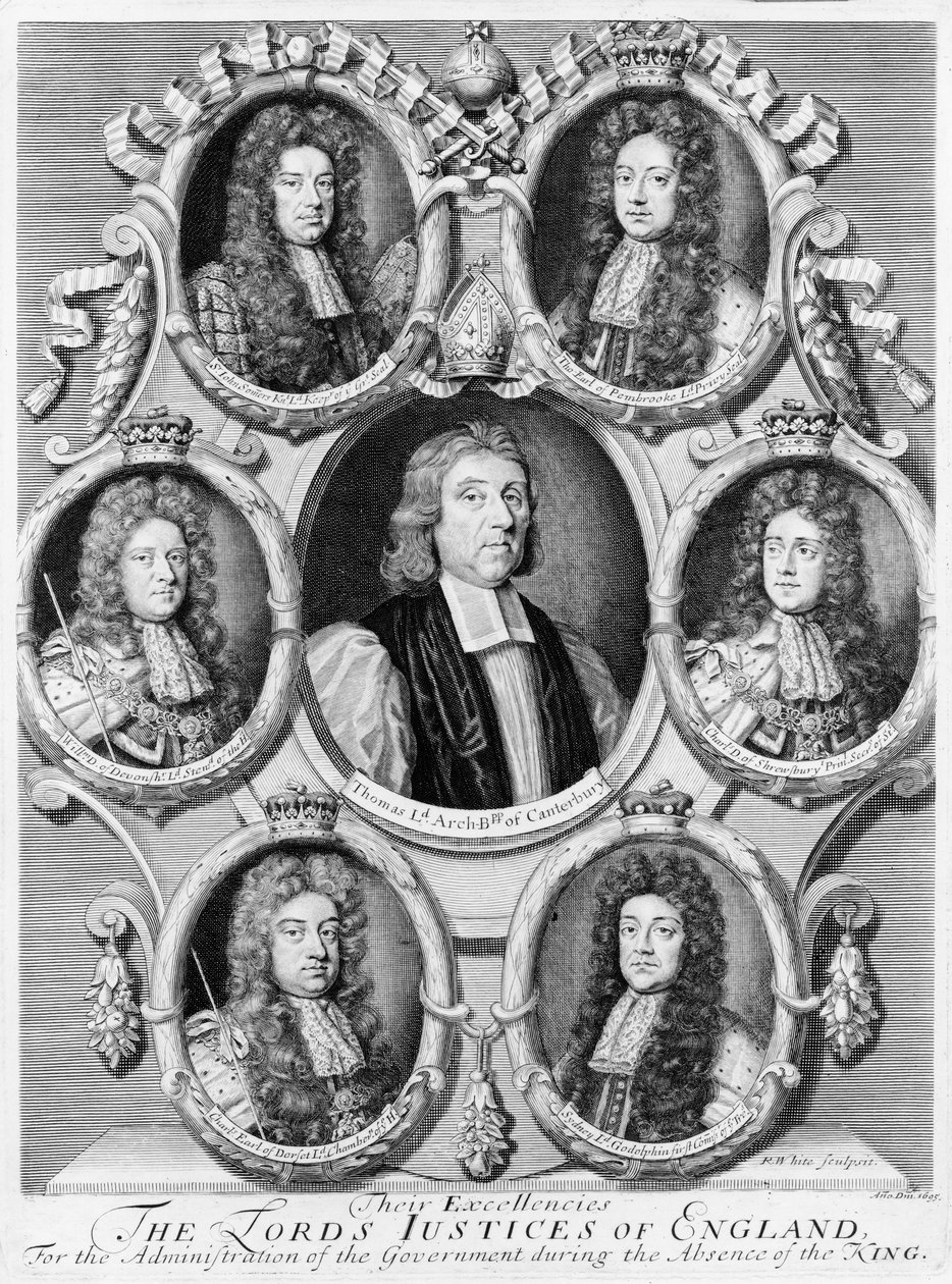 De Lord Justices van Engeland, 1695 door Robert White